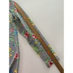 IBKUL Dress Size L Blue White Stripe Floral Mesh Sleeve Golf Fish Beach UPF Size L Photo 13