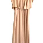 Show Me Your Mumu  Caitlin Ruffle Maxi Bridesmaid Dress Blush Pink Crisp Medium Photo 3