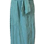VELVET BY GRAHAM & SPENCER JAYEL COTTON STRIPE WRAP DRESS Green Size M Photo 3