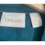 Chico's ‎ Vegan Faux Suede Jacket Womens 2 Teal/turquoise Long Sleeve Snap closure Photo 4