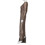 Eliza J  Women's Sequined V-Neck Draped-Bodice Gown Taupe Sz 6 Photo 3