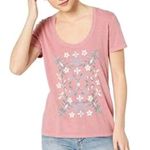 Lucky Brand  Dusty Rose Floral Mosaic Short Sleeve Scoopneck Tee Shirt Size Small Photo 0