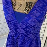 Anthropologie Maeve  Averie Jacquard Dress Blue 2 Embroidered Aztec Sleeveless Photo 6