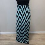 Coveted Clothing  chevron print strapless summer dress blue black Photo 2
