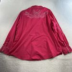 Ariat  XXL Shirt Cowgirl Pearl Snap Silver Studded Embroidered Rodeo Western Pink Photo 11