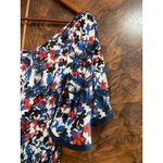 Milly  Rose Hibiscus Printed Silk Flutter Dress Photo 4