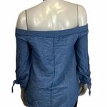 Free People  Denim Chambray Off SHoulder Top Small Photo 4