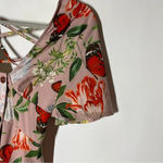 Pretty Little Thing NEW  Beige Floral Print Criss Cross Button Bodycon Dress Size 2 Photo 8