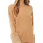 Fur Sleeve Sweater Tan Photo 0