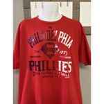 Majestic Men’s Red Philadelphia Phillies Cotton Tshirt One Citizens Bank Way 2XL Photo 1