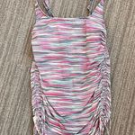 Lands End Swim Dress Striped One Piece Swimsuit Swimdress 12 Pink Photo 0