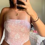 Pink Floral Strapless Top Photo 0