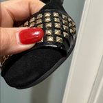 DS LUXE LABEL Black Gold Studded Flats Size 7 Ballet Flats Edgy Quirky Leather Photo 8