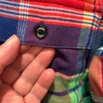 CHAPS DENIM Womens Plaid Flannel Zipper Shirt Jacket Red Green Blue 2X Shacket Photo 5