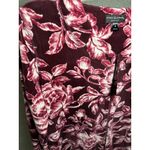 Miss Elaine Medium House Coat Robe Floral Womens Velour Zip Pink Burgundy Photo 8