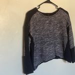 J.Crew  Navy Blue Color-block Wool Blend Long Sleeve Crop Short Top Sweater Small Photo 2