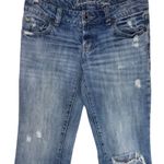 American Eagle Favorite Boyfriend Jeans Distressed Y2K Retro 90s Bootcut Size 6 Blue Photo 2