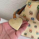 Dooney & Bourke Cream Pale Yellow Vintage Small Satchel Handbag Rainbow Logo Photo 8