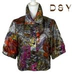 D & Y Metallic Silver Purple Cropped Jacket Size S Photo 1