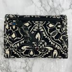 Vera Bradley  Barcelona Stripe Black White Floral Medallion Snap Trifold Wallet Photo 1