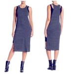 Michael Stars  Striped Midi Tank Sleeveless Navy/White Dress Photo 1
