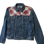 Gap + Pendleton 1969 Icon Denim Jacket Dark Indigo Women's M Plaid Casual Photo 1
