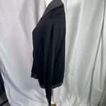 Alfani Black Zip Bomber Jacket‎ Sweatshirt Small Cotton Knit Grey Pockets New Photo 3