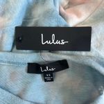 Lulus NWT  Come Up Blue Multi Tie-Dye Twist Front Cropped Long Sleeve Top Size XS Photo 5