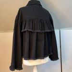 Anthropologie Women’s  Guest Editor jean jacket black swing ruffle military Photo 3