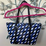 Calvin Klein blue, black and white tote bag with abstract print Photo 0
