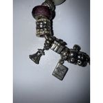 Pandora  Bracelet with 10‎ charms Sterling Silver Passport Dress Heart  Gift 8" Photo 2