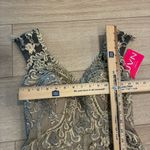 Jovani NWT  Cap Sleeve Lace Gold Metallic Cocktail Dress Mini Eyelet Size 00 Photo 4