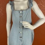 Polagram  Light Blue Denim Jumpsuit with Button Front Size Medium. B35 Photo 1