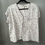 Oscar de la Renta Vintage  Pajama Set Purple Floral Button up Short Set Size XL Photo 1