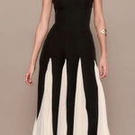 Pretty Little Thing Black Bandeau Contrast Chiffon Pleated Maxi Dress Photo 0