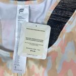 Fabletics  White & Orange Go Front Print Zip Front Athletic Sport Bra NEW S Photo 2