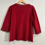French Laundry  Womens Red Crochet Trim Knit Tunic Sweater 1X Plus Size Photo 0