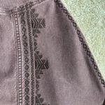 Dear John  Purple/Maroon Denim Button-Up Jacket with Embroidered Aztec Details Photo 7