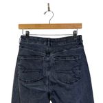 American Eagle  Curvy Mom Jeans Womens 6 Black Stretch High Rise Tapered Grunge Photo 3