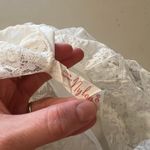 Vintage 1970s White Semi Sheer Satin Lace Top Maxi Slip Dress Size Medium Photo 7