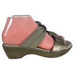 Naot Pinotage Ornament Leather Gold Taupe Wedge Sandals Size EU 37 US 6 Photo 2