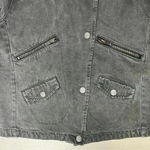 Calvin Klein Vintage  Black Wash Denim Biker Style Jacket Women’s Size Small Photo 1