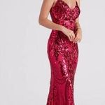 Windsor  Pauline Fuschia Sequin Mermaid Maxi Prom Formal Gown Photo 0