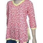 Gretchen Scott Women’s Size S Pink White Yellow Trim V Photo 0