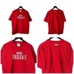 Adidas Vintage Baseball T Shirt Crossed Bat Ball Field Game Logo Red Large L Photo 1