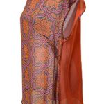 NWT Carolina Store Orange, Blue & Pink Print Sheer Sleeveless Blouse Size 12 Orange Photo 2