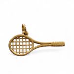 James Avery 14k Yellow Gold Tennis Racket Charm Pendant Photo 1