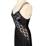 Vintage Nightgown Black Lace Slip Dress Negligee USA XS S Small Photo 2