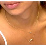 Boutique NEW Women's 18k Gold-Plated Crescent Moon Half Moon Necklace, 16-18" Photo 4