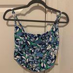 Floral Blue Corset Top Size M Photo 0